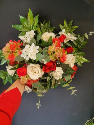 Rengarenk çiçek Buketi yapay 