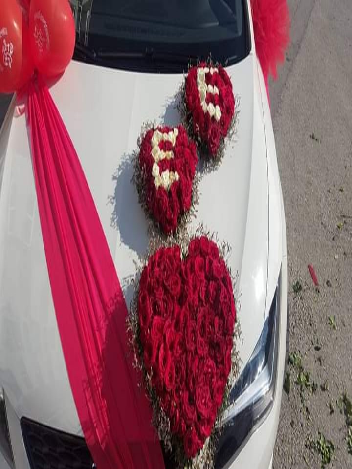 Kalp güllü gelin arabası 